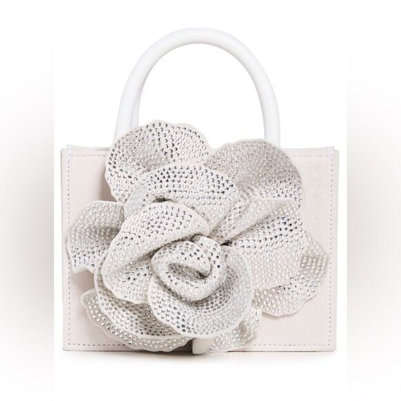 Mach & Mach Crystal Flower Suede Bag - Picture 2 of 14